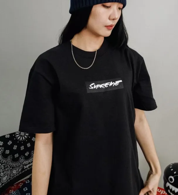 24SS Futura Box Logo Tee Black and White S M L XL