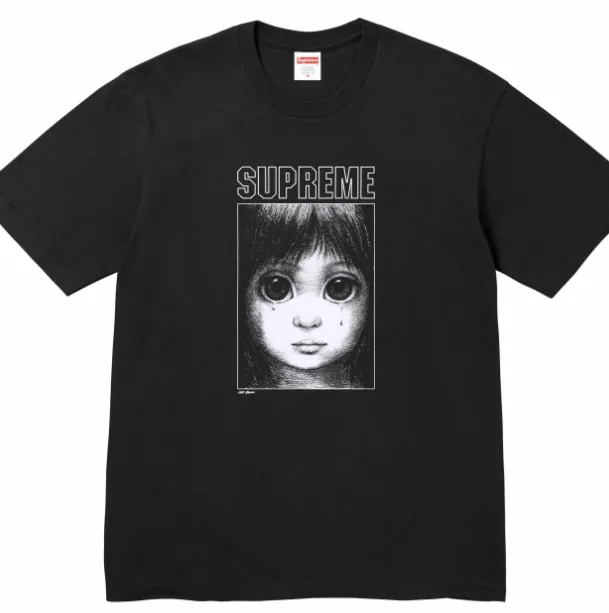 24SS Margaret Keane Teardrop Tee Manga Big Tears Black and White S M L XL