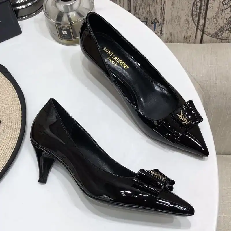 Saint Laurent Anais Bow Pumps Women Patent Leather Black