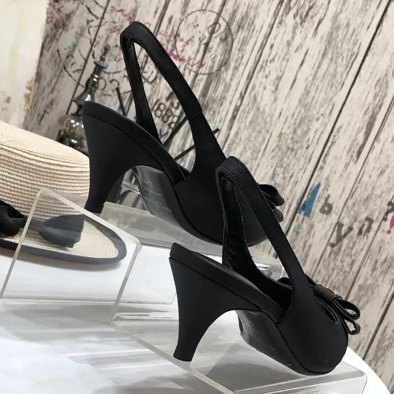 CHEAP Saint Laurent Anais Bow Slingback Pumps Women Smooth Leather Black