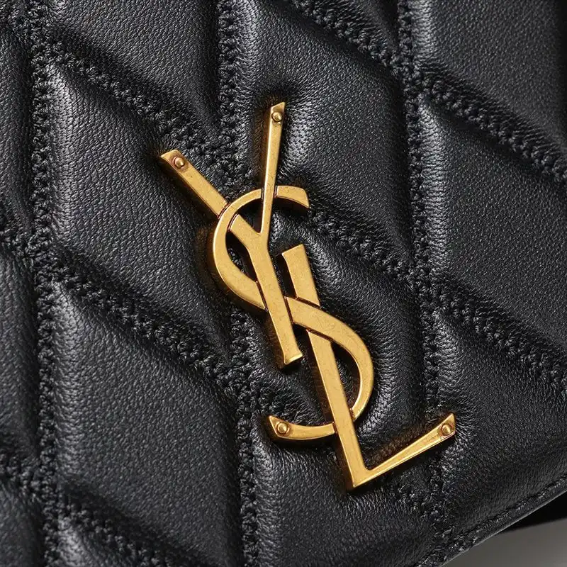 Cheap Saint Laurent Angie Bag In Diamond-Quilted Lambskin Black Gold