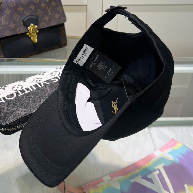 Saint Laurent Baseball Cap In Gabardine with Logo Embroidery Black