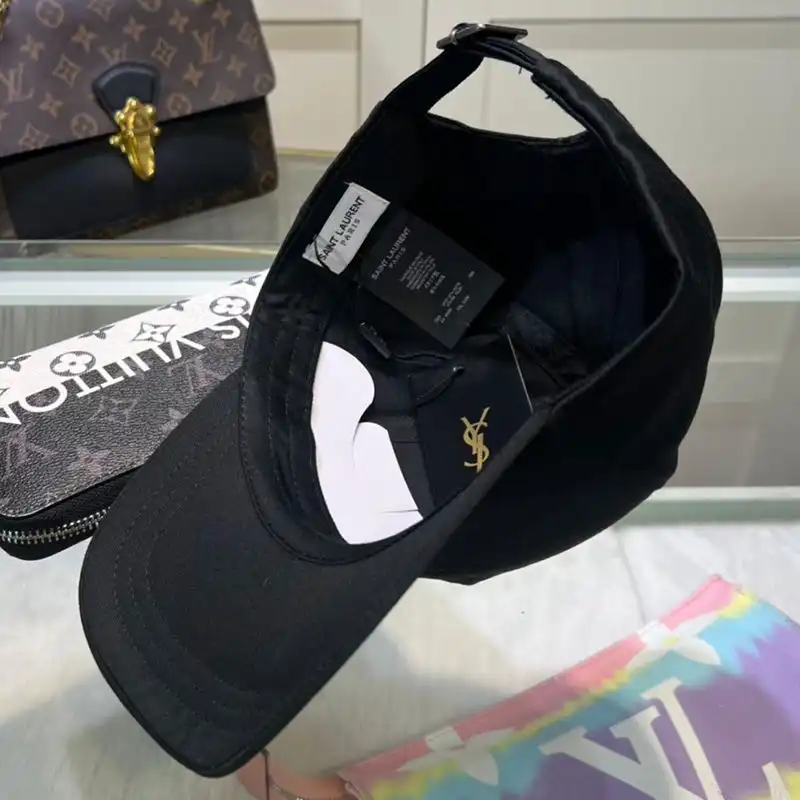 CHEAP Saint Laurent Baseball Cap In Gabardine with Logo Embroidery Black