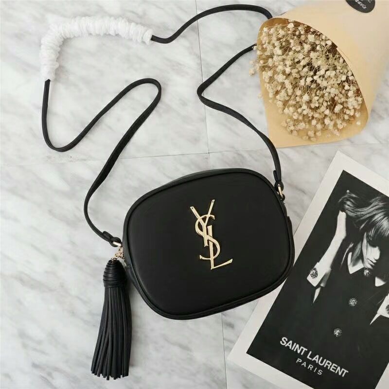 Saint Laurent Blogger Bag In Leather Black Gold