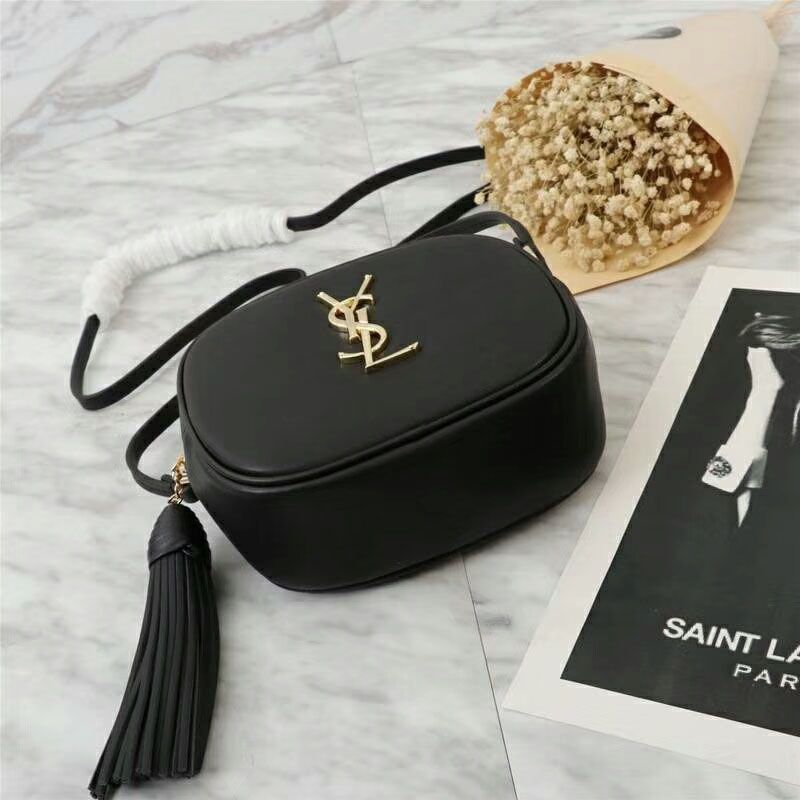 Saint Laurent Blogger Bag In Leather Black Gold