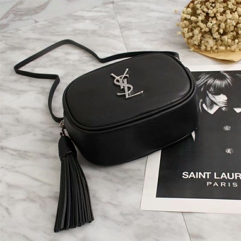 Saint Laurent Blogger Bag In Leather Black Silver