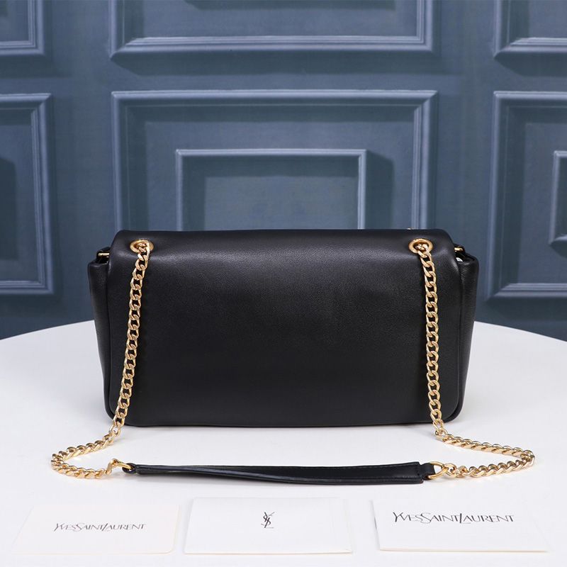 Saint Laurent Calypso Bag In Plunged Lambskin Black Gold