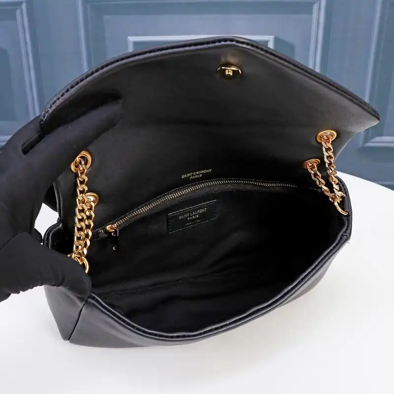 Cheap Saint Laurent Calypso Bag In Plunged Lambskin Black Gold