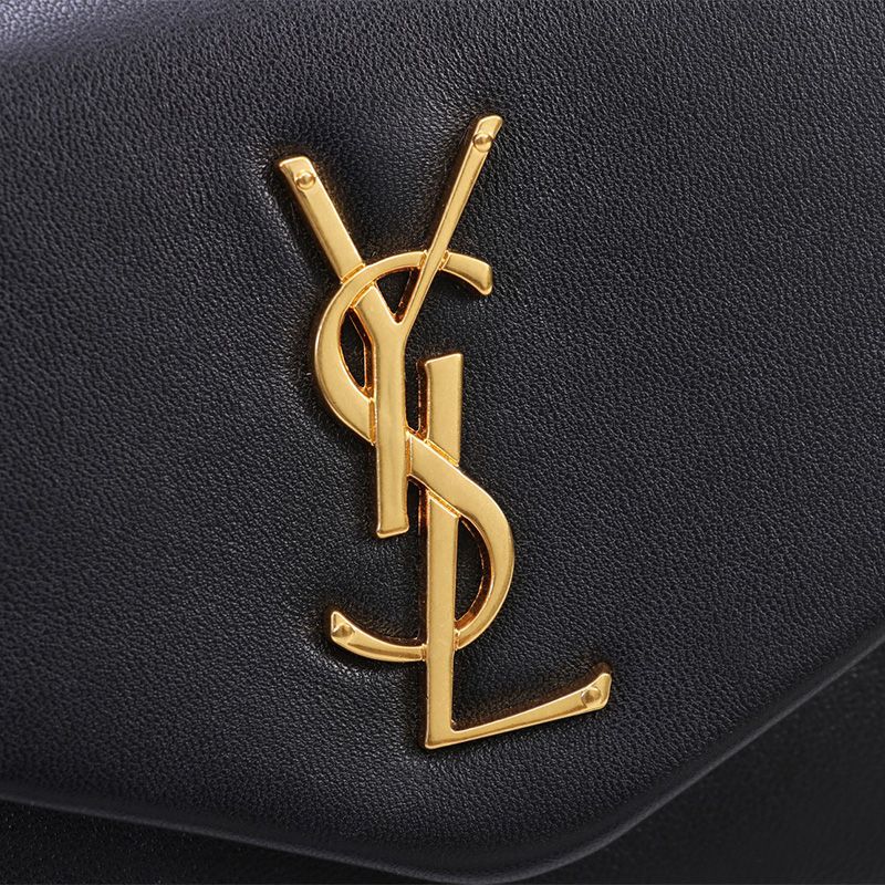 Saint Laurent Calypso Bag In Plunged Lambskin Black Gold