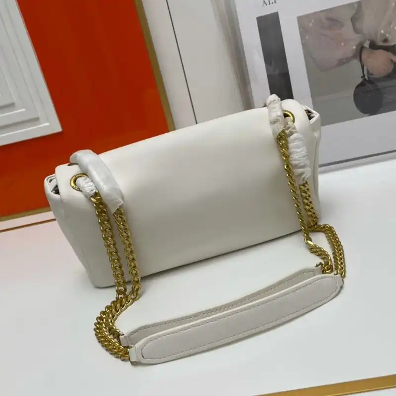 Cheap Saint Laurent Calypso Bag In Plunged Lambskin White Gold