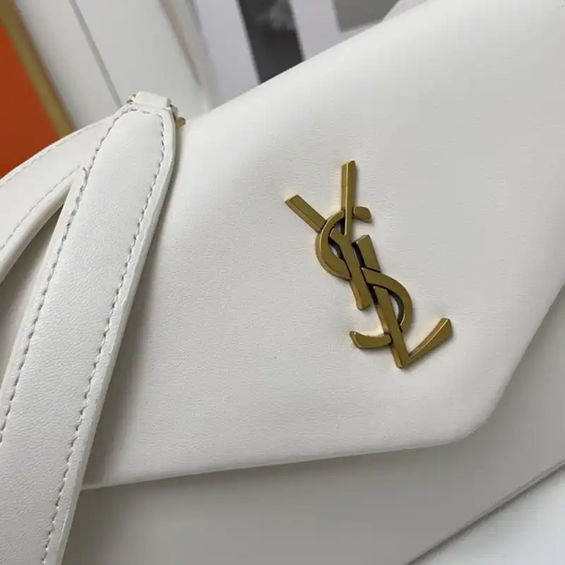 Cheap Saint Laurent Calypso Bag In Plunged Lambskin White Gold