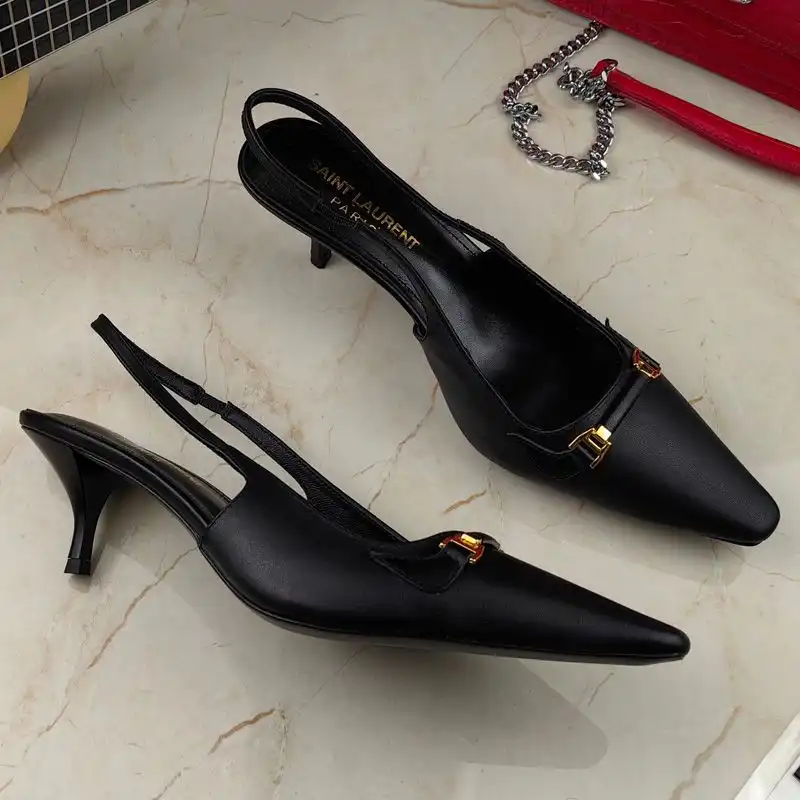 Saint Laurent Carine Slingback Pumps Women Smooth Leather Black