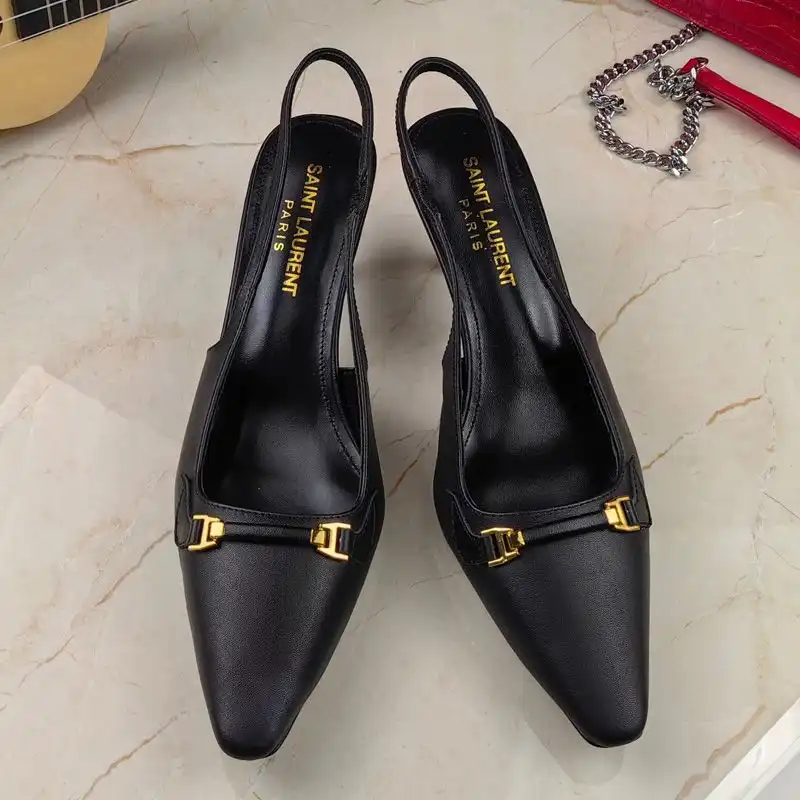 CHEAP Saint Laurent Carine Slingback Pumps Women Smooth Leather Black