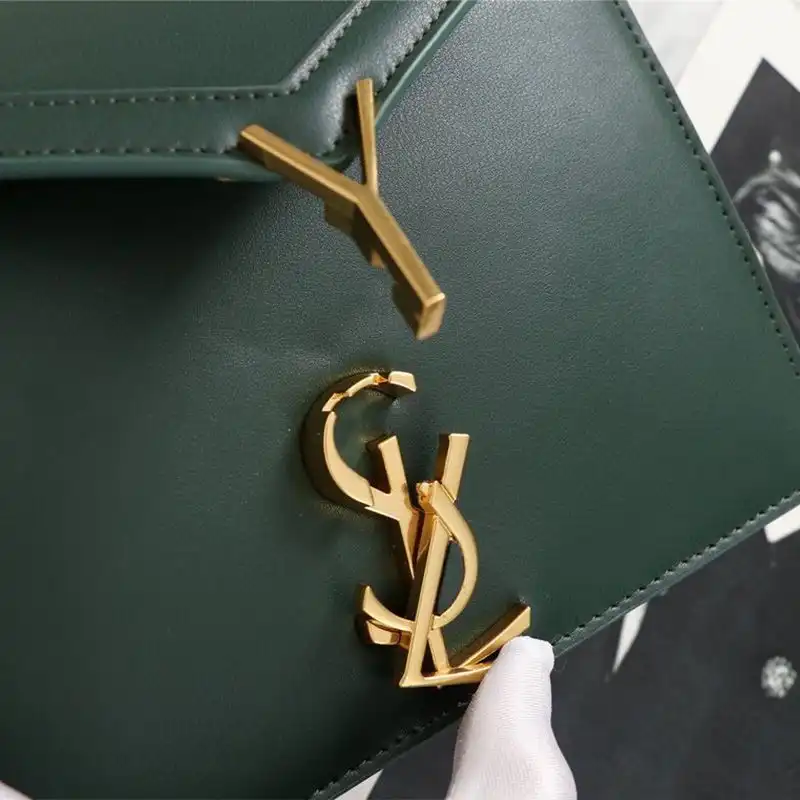 Cheap Saint Laurent Cassandra Clasp Bag In Smooth Leather Green Gold