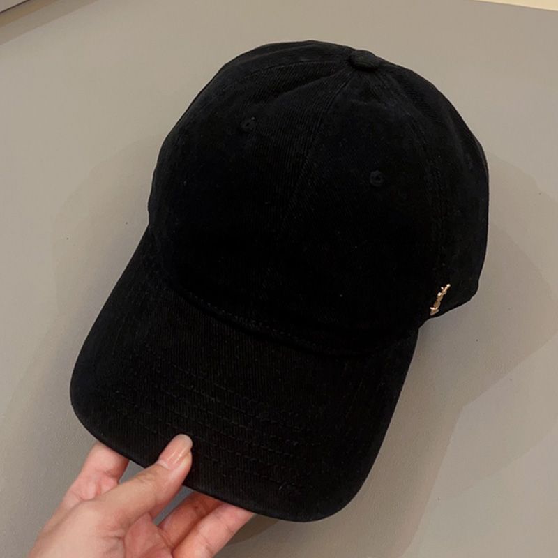 Saint Laurent Cassandre Baseball Cap In Canvas Black