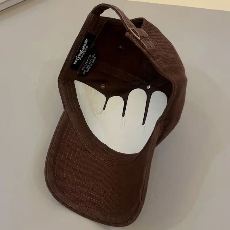 CHEAP Saint Laurent Cassandre Baseball Cap In Canvas Brown