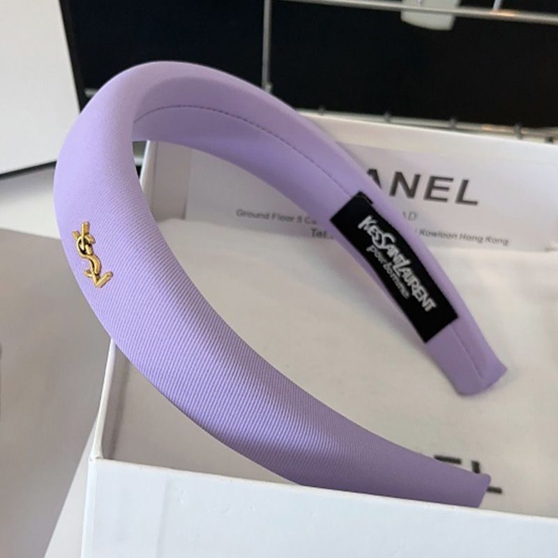 Saint Laurent Cassandre Headband In Cotton Cloth Purple