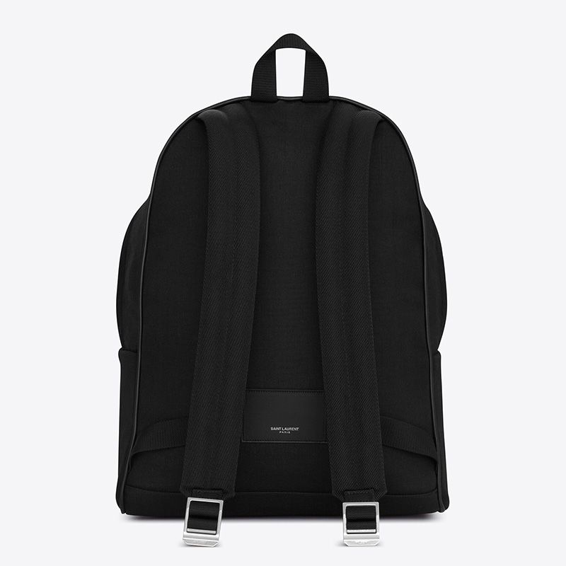 Saint Laurent City Backpack In Canvas Black