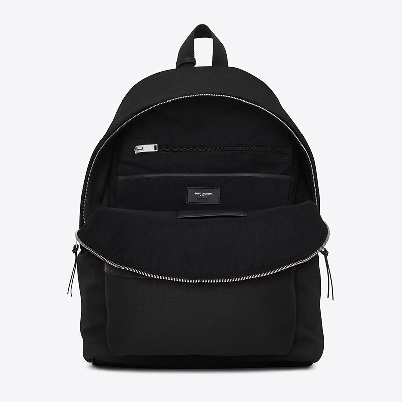 Saint Laurent City Backpack In Canvas Black