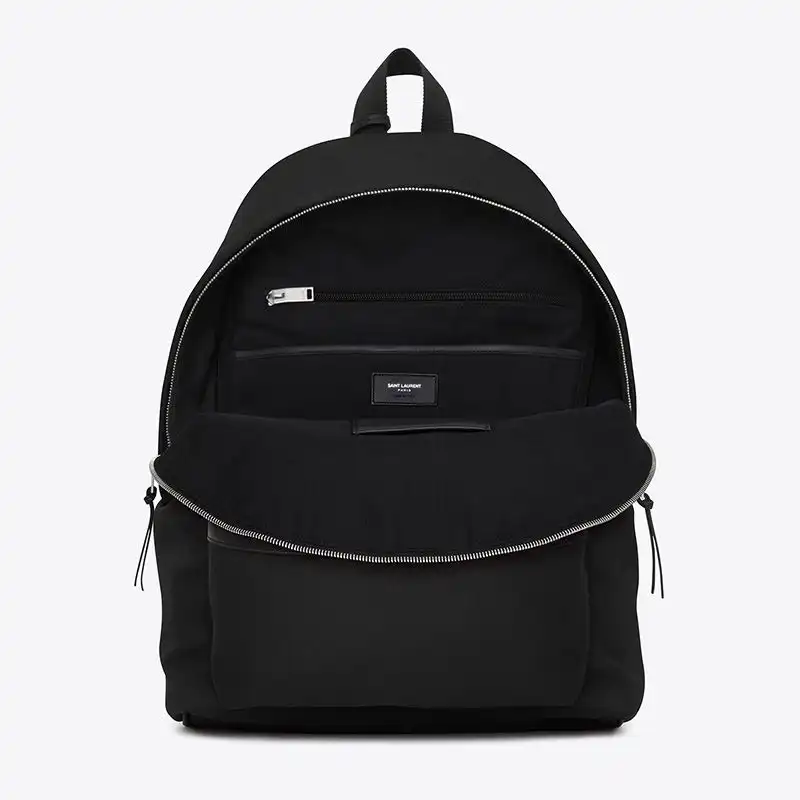 Cheap Saint Laurent City Backpack In Canvas Black