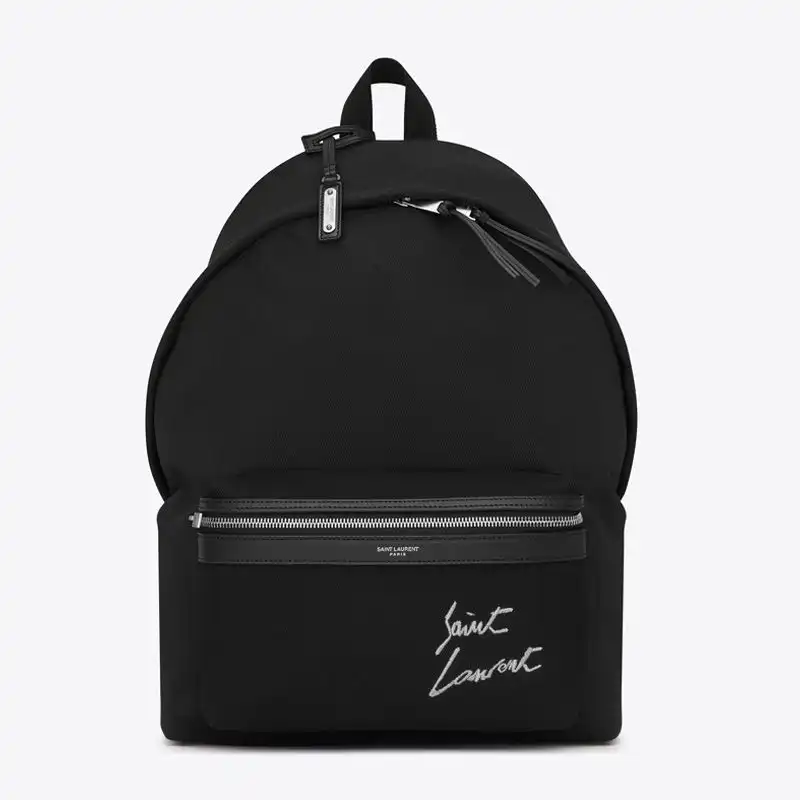 Saint Laurent City Backpack In Logo Signature Canvas Black