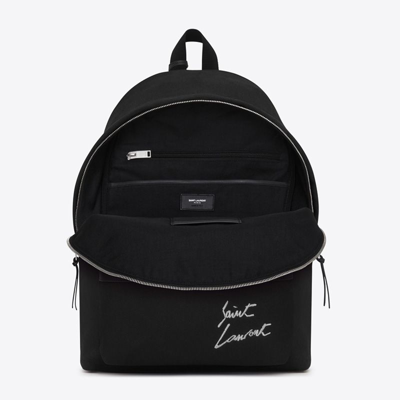 Saint Laurent City Backpack In Logo Signature Canvas Black