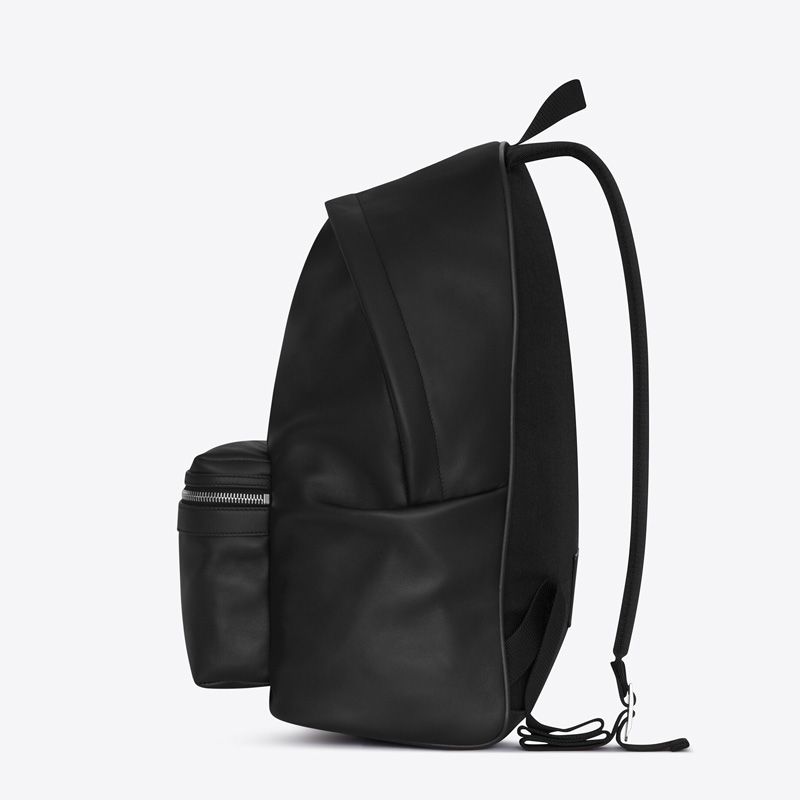 Saint Laurent City Backpack In Matte Leather Black