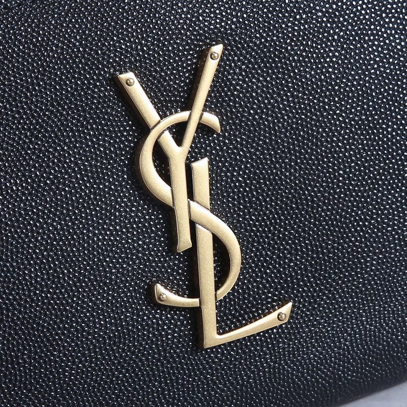 Saint Laurent Classic Monogram Belt Bag In Textured Leather Black Gold