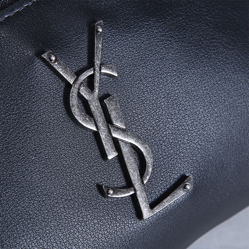 Saint Laurent Classic Monogram Belt Bag In Lambskin Black Silver