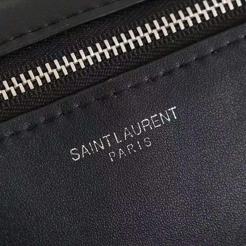 Cheap Saint Laurent Classic Monogram Belt Bag In Soft Black Leather Black Silver