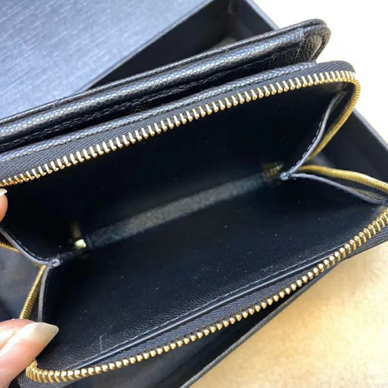 Saint Laurent Small Compact Zip Around Wallet In Grained Matelasse Leather Black Gold