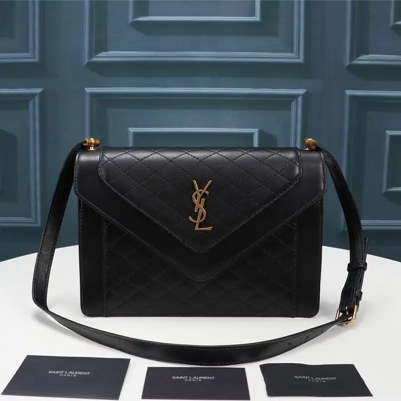 Saint Laurent Gaby Satchel In Quilted Lambskin Black