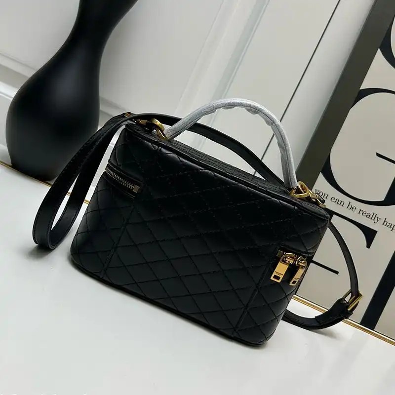 Cheap Saint Laurent Gaby Vanity Bag In Quilted Lambskin Black Gold