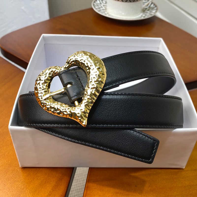 Saint Laurent Heart Belt In Nappa Leather Black Gold