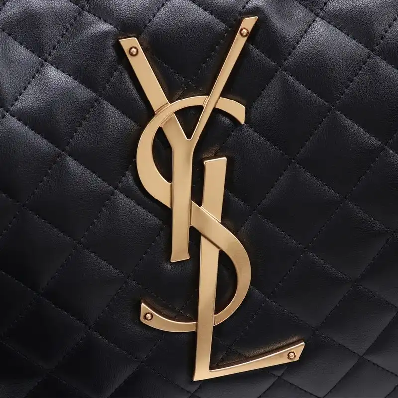 Cheap Saint Laurent Icare Maxi Shopping Bag In Quilted Lambskin Black Gold