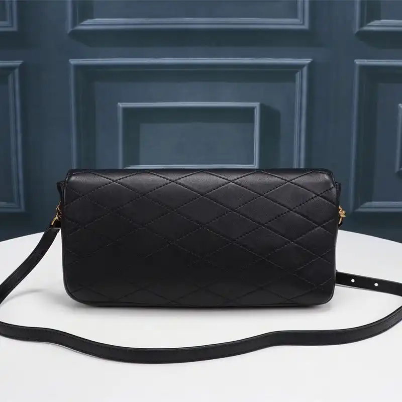 Cheap Saint Laurent Kate 99 Chain Bag In Diamond-Quilted Lambskin Black Gold