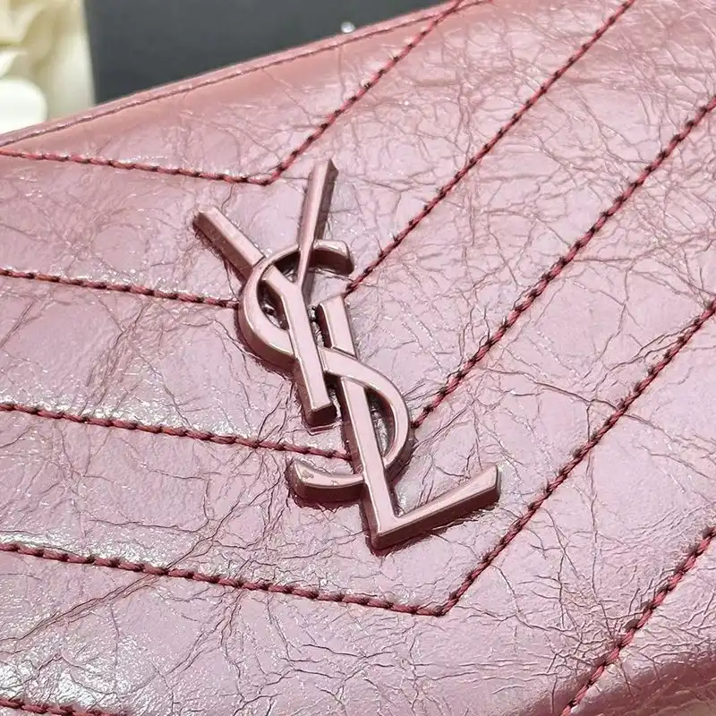 Cheap Saint Laurent Large Cassandra Zip Around Wallet In Crinkled Matelasse Leather Burgundy