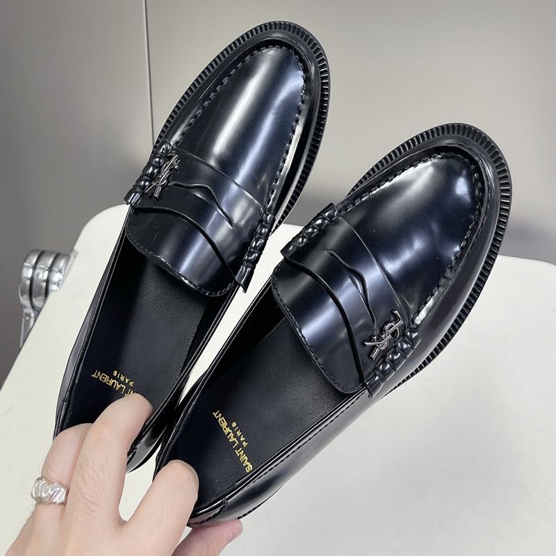 Saint Laurent Le Loafers Women Patent Leather Black