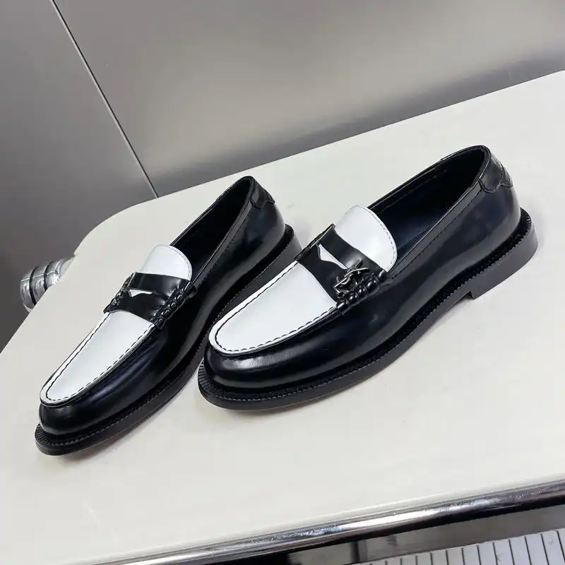 Saint Laurent Le Loafers Women Smooth Leather Black White