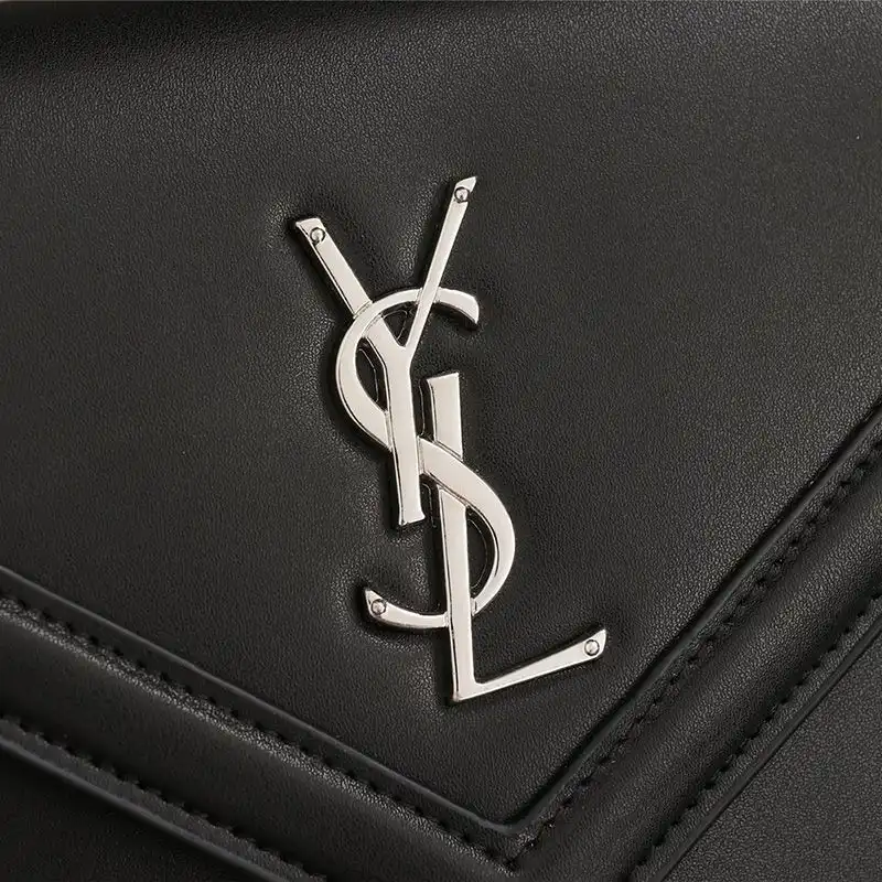 Cheap Saint Laurent Le Sept Chain Bag In Leather Black Silver