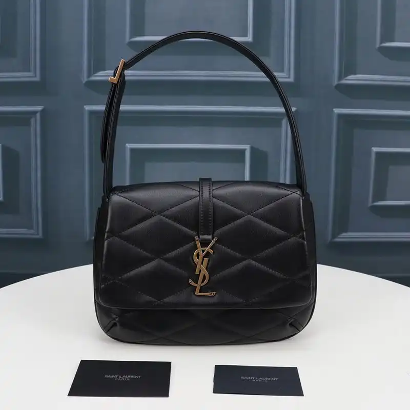 Saint Laurent LE 57 Hobo Bag In Quilted Lambskin Black Gold