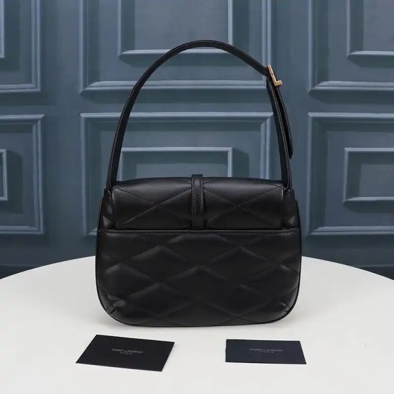 Cheap Saint Laurent LE 57 Hobo Bag In Quilted Lambskin Black Gold