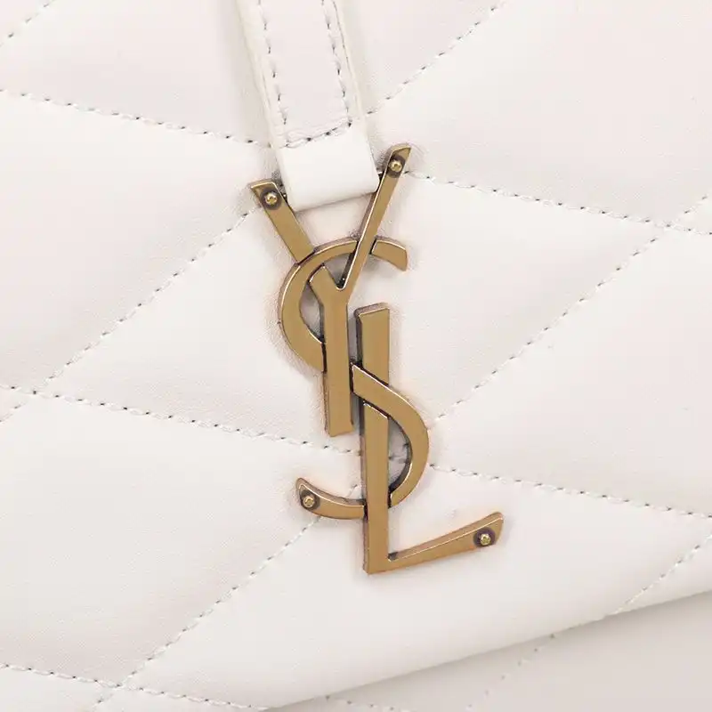 Cheap Saint Laurent LE 57 Hobo Bag In Quilted Lambskin White Gold