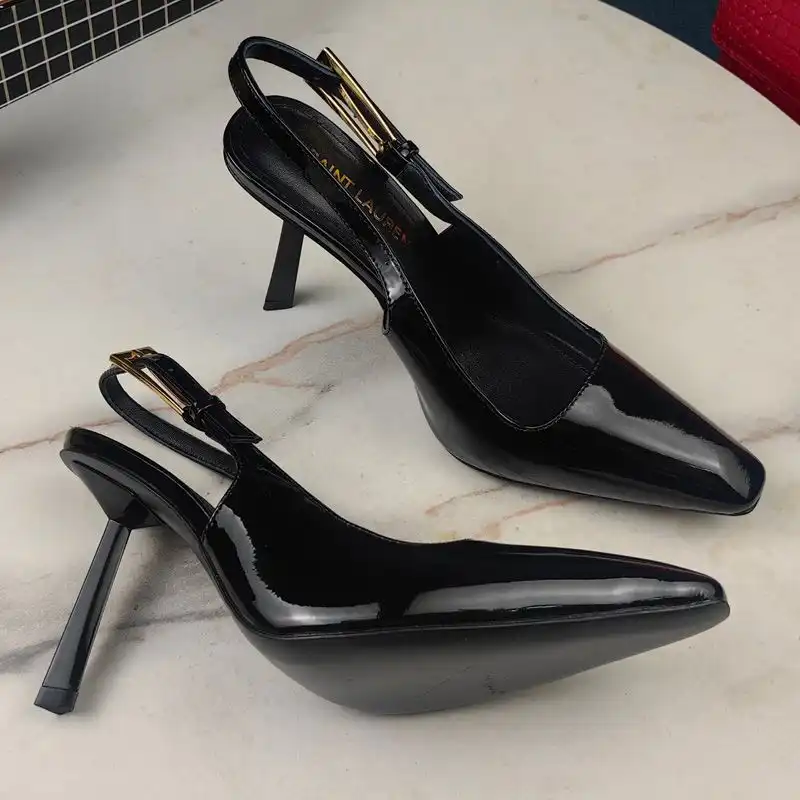 Saint Laurent Lee Slingback Pumps Women Patent Leather Black