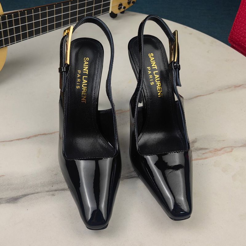 Saint Laurent Lee Slingback Pumps Women Patent Leather Black