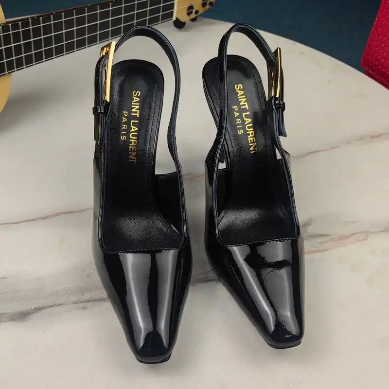 CHEAP Saint Laurent Lee Slingback Pumps Women Patent Leather Black