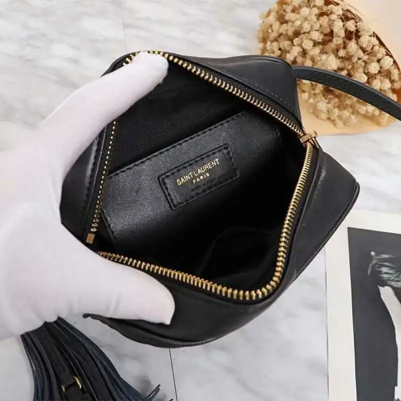 CHEAP Saint Laurent Lou Belt Bag In Matelasse Leather Black Gold