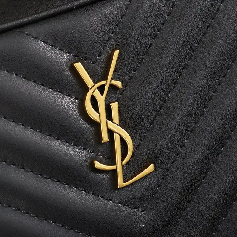 CHEAP Saint Laurent Lou Belt Bag In Matelasse Leather Black Gold