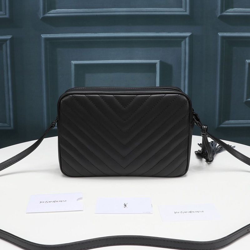 Saint Laurent Lou Camera Bag In Matelasse Leather Black