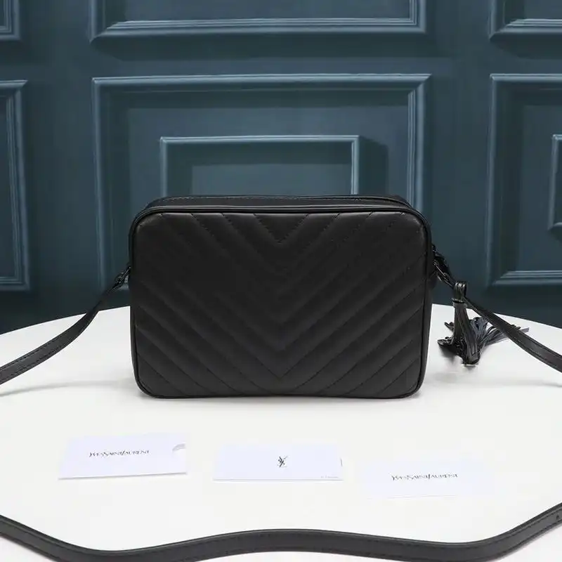 CHEAP Saint Laurent Lou Camera Bag In Matelasse Leather Black